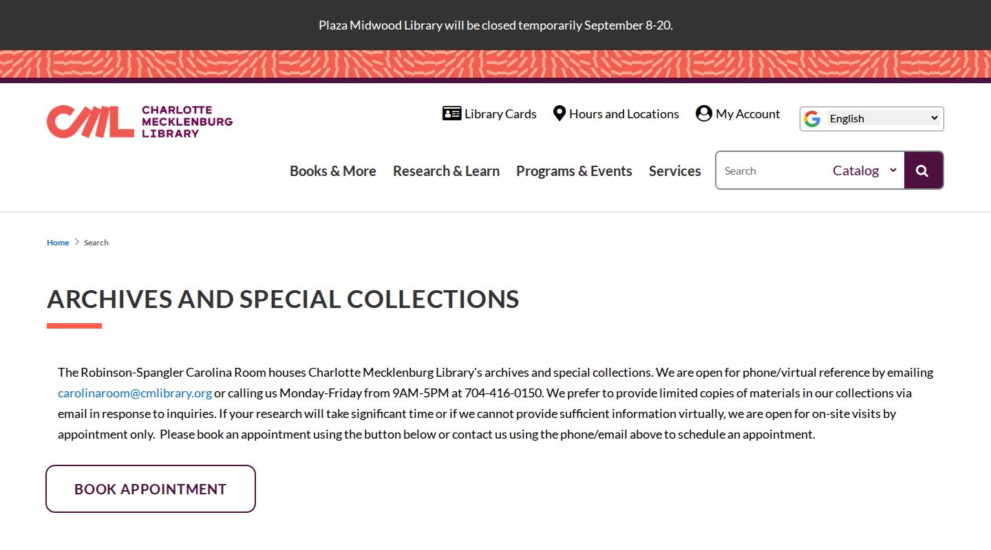 Mint Hill city directory research at the Carolina Room collections