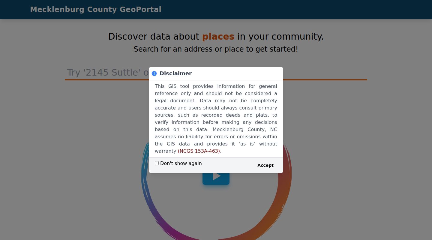 Mint Hill street directory GeoPortal address and overlay search